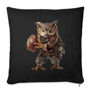 Owls Football - Housse de coussin décorative 45 x 45 cm - noir - Devant
