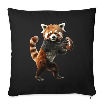 Red Panda Football - Housse de coussin décorative 45 x 45 cm - noir - Devant