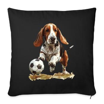 Basset - Sofakissenbezug 45 x 45 cm - Schwarz - Vorne