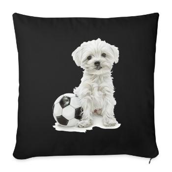 Maltese - Sofa pillowcase 17,3'' x 17,3'' (45 x 45 cm) - black - Front