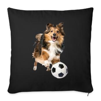 Shetland Sheepdog - Sofa pillowcase 17,3'' x 17,3'' (45 x 45 cm) - black - Front