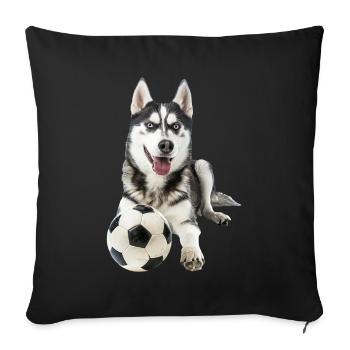 Siberian Husky - Sofa pillowcase 17,3'' x 17,3'' (45 x 45 cm) - black - Front