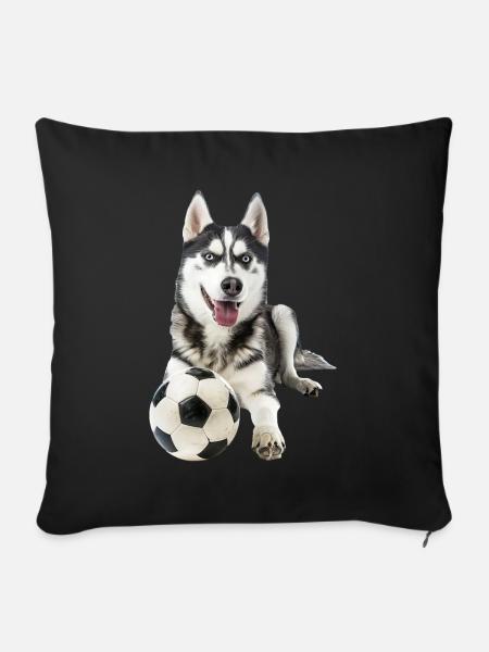 Sibirischer Husky - Sofakissenbezug 45 x 45 cm - Schwarz