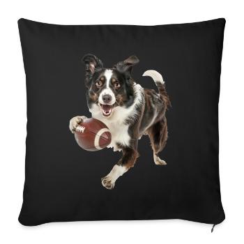 Border Collie - Housse de coussin décorative 45 x 45 cm - noir - Devant