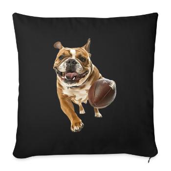 Bouledogue - Housse de coussin décorative 45 x 45 cm - noir - Devant
