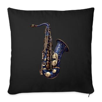 Saxophone - Sofa pillowcase 17,3'' x 17,3'' (45 x 45 cm) - black - Front