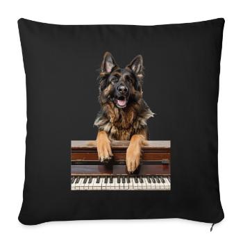 Deutscher Schäferhund - Sofakissenbezug 45 x 45 cm - Schwarz - Vorne