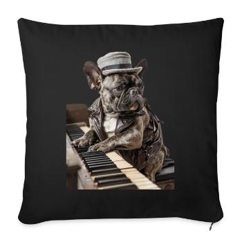 Bouledogue français - Housse de coussin décorative 45 x 45 cm - noir - Devant