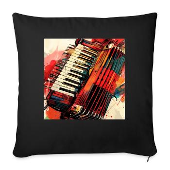 Accordéon - Housse de coussin décorative 45 x 45 cm - noir - Devant