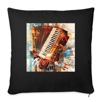 Accordéon - Housse de coussin décorative 45 x 45 cm - noir - Devant