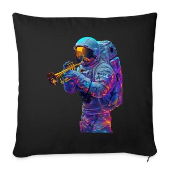 Astronaut Trumpet - Sofa pillowcase 17,3'' x 17,3'' (45 x 45 cm) - black - Front