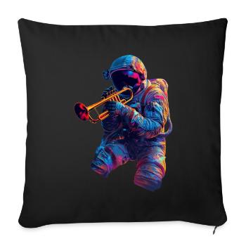 Astronaut Trumpet - Sofa pillowcase 17,3'' x 17,3'' (45 x 45 cm) - black - Front