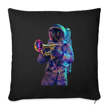 Astronaut Trumpet - Sofa pillowcase 17,3'' x 17,3'' (45 x 45 cm) - black - Front