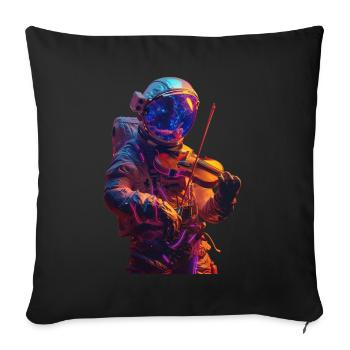 Astronaut Violin - Sofa pillowcase 17,3'' x 17,3'' (45 x 45 cm) - black - Front