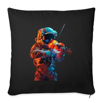 Astronaut Violin - Sofa pillowcase 17,3'' x 17,3'' (45 x 45 cm) - black - Front