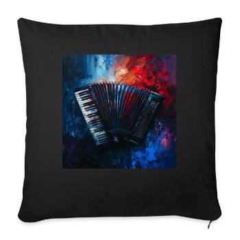 Accordéon - Housse de coussin décorative 45 x 45 cm - noir - Devant