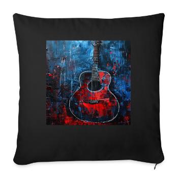 Guitare - Housse de coussin décorative 45 x 45 cm - noir - Devant