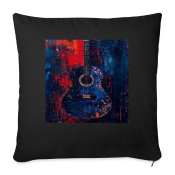 Guitare - Housse de coussin décorative 45 x 45 cm - noir - Devant
