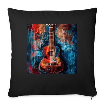 Ukulele - Sofakissenbezug 45 x 45 cm - Schwarz - Vorne