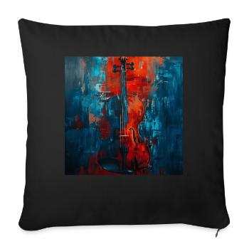 Violon - Housse de coussin décorative 45 x 45 cm - noir - Devant