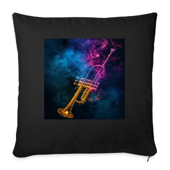 Trumpet - Sofa pillowcase 17,3'' x 17,3'' (45 x 45 cm) - black - Front