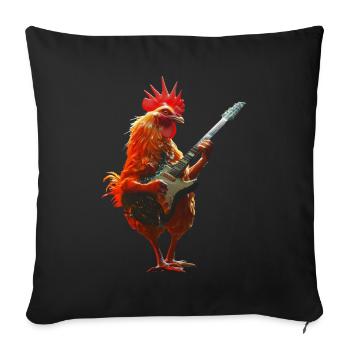 Guitare Coq - Housse de coussin décorative 45 x 45 cm - noir - Devant