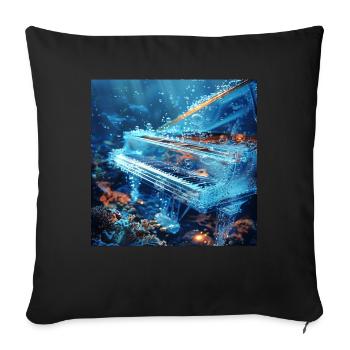 Klavier - Sofakissenbezug 45 x 45 cm - Schwarz - Vorne