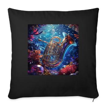 Tuba - Sofakissenbezug 45 x 45 cm - Schwarz - Vorne