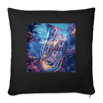 Tuba - Sofakissenbezug 45 x 45 cm - Schwarz - Vorne