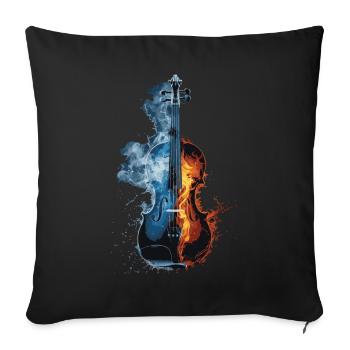 Violine - Sofakissenbezug 45 x 45 cm - Schwarz - Vorne