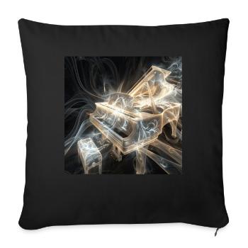 Klavier - Sofakissenbezug 45 x 45 cm - Schwarz - Vorne