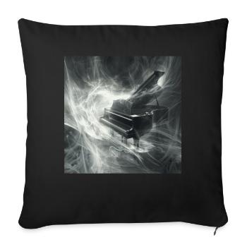 Klavier - Sofakissenbezug 45 x 45 cm - Schwarz - Vorne