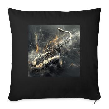 Saxophon - Sofakissenbezug 45 x 45 cm - Schwarz - Vorne