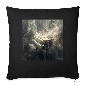 Klavier - Sofakissenbezug 45 x 45 cm - Schwarz - Vorne