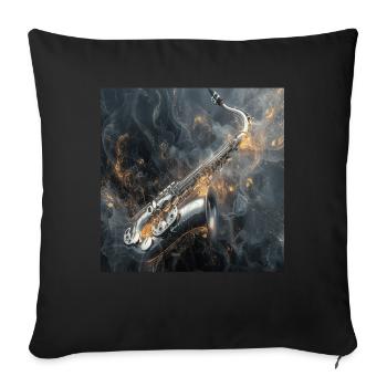 Saxophon - Sofakissenbezug 45 x 45 cm - Schwarz - Vorne