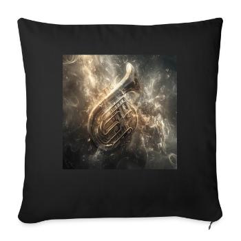 Tuba - Sofakissenbezug 45 x 45 cm - Schwarz - Vorne