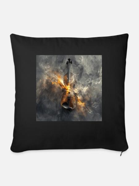 Violine - Sofakissenbezug 45 x 45 cm - Schwarz
