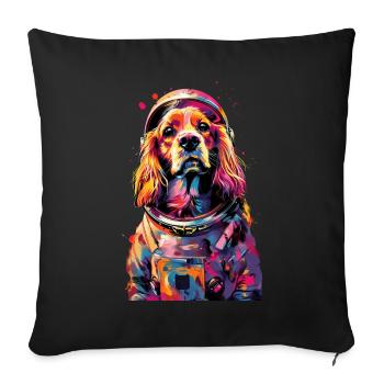 Cocker Spaniel - Sofakissenbezug 45 x 45 cm - Schwarz - Vorne