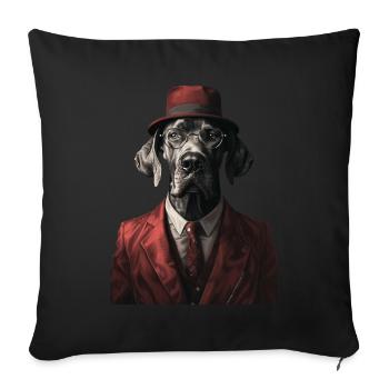 Deutsche Dogge - Sofakissenbezug 45 x 45 cm - Schwarz - Vorne