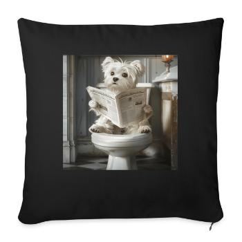 Maltesisch - Sofakissenbezug 45 x 45 cm - Schwarz - Vorne