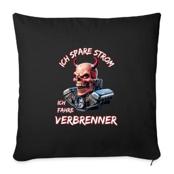 J’économise de l’électricité Je conduis des moteurs à combustion - Housse de coussin décorative 45 x 45 cm - noir - Devant