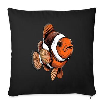 Clownfisch - Sofakissenbezug 45 x 45 cm - Schwarz - Vorne