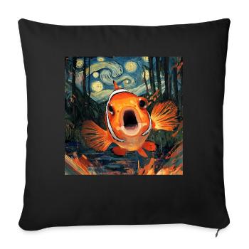 Clownfisch - Sofakissenbezug 45 x 45 cm - Schwarz - Vorne