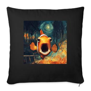 Clownfisch - Sofakissenbezug 45 x 45 cm - Schwarz - Vorne