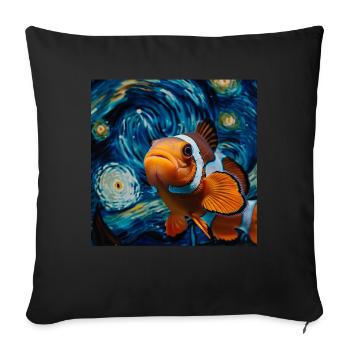 Clownfisch - Sofakissenbezug 45 x 45 cm - Schwarz - Vorne