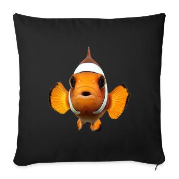 Clownfisch - Sofakissenbezug 45 x 45 cm - Schwarz - Vorne