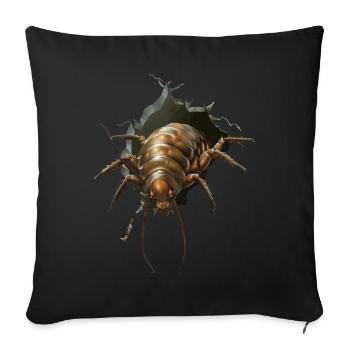 Assel - Sofakissenbezug 45 x 45 cm - Schwarz - Vorne