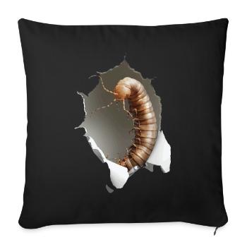 Wurm - Sofakissenbezug 45 x 45 cm - Schwarz - Vorne