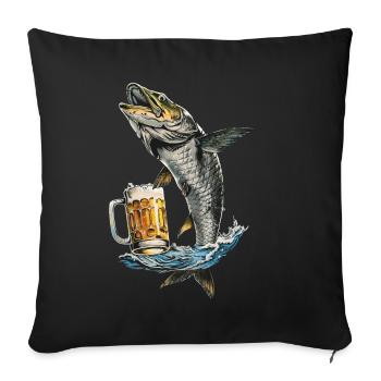 Tarpon Bier - Sofakissenbezug 45 x 45 cm - Schwarz - Vorne