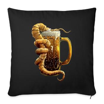 Wurm Bier - Sofakissenbezug 45 x 45 cm - Schwarz - Vorne